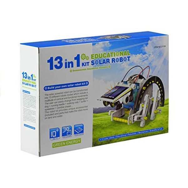 13 in 1 Educational Hybrid Solar Robot Kit Station Activity Toys Game for Kids (DIY-Do It Yourself) For Project Art  & Craft - Multicolored Discount