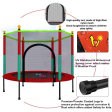 Black Powder Coated Frame Trampoline with Safety Enclosure Net and Spring Pad - 55 inch (Support Upto 100 KG) - Red and Green (COD Not Available) Online