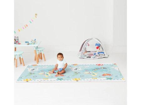 Doubleplay Reversible Playmat-Little Travllers Herringbone For Cheap