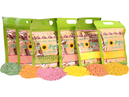 100% Pure Herbal Gulaal - 6 Packets (Soft Pastel Colours made of dried flowers) Online now