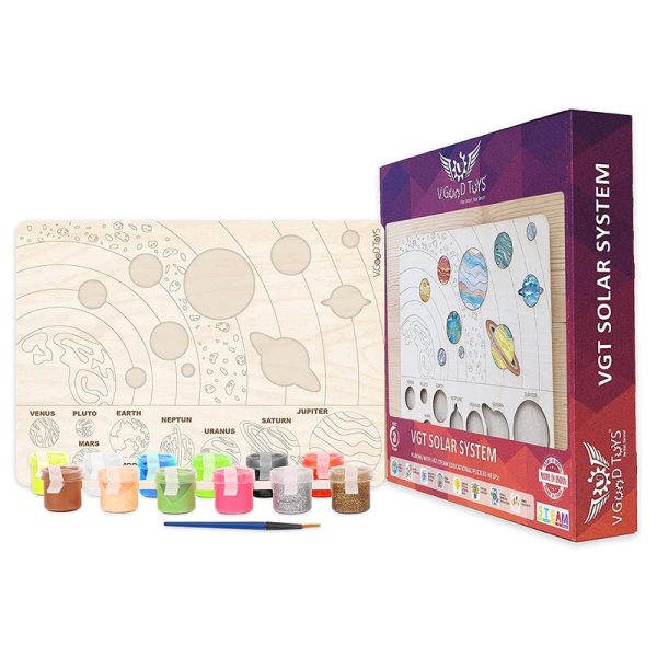 10-Piece Solar System Wooden Puzzle Set: Educational and Creative STEAM-Based Activity for Kids For Discount