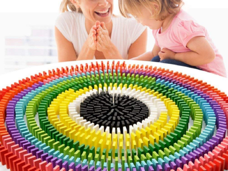 12 Colour Wooden Domino Toy for Kids - Educational Blocks Activity Game (240 Pieces) Online Sale