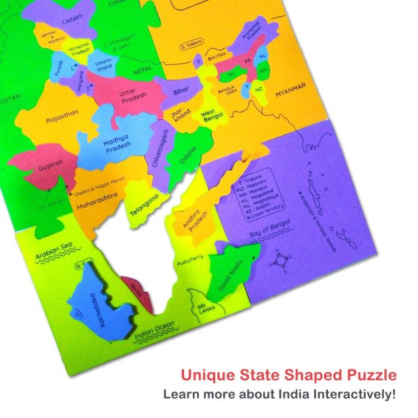 Map India Puzzle - 11 Self Mastery Interactive Quiz Sheets Cheap