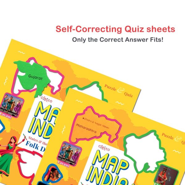 Map India Puzzle - 11 Self Mastery Interactive Quiz Sheets Cheap