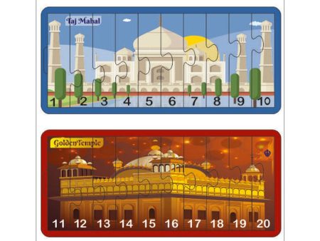 1-20 Numbers Monuments Jigsaw Strip Puzzle Online now