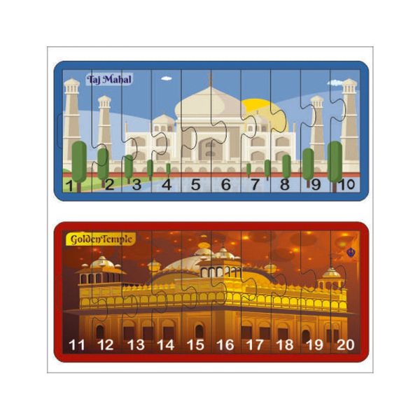 1-20 Numbers Monuments Jigsaw Strip Puzzle Online now