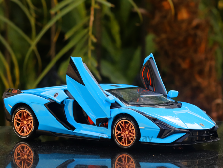 Diecast Car (2404) Resembling Lamborghini Aventador Car 1:24 Scale Model - Light & Sound (Assorted Colours) on Sale