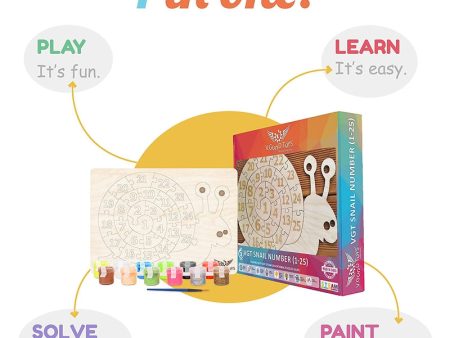 26 Piece STEAM-Based Snail Number Puzzle with Paint and Brush - Educational and Creative Gift for Kids Online now